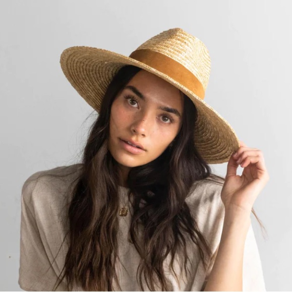 NWT Gigi Pip Isla Straw Fedora Hat - OS